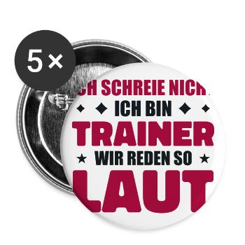 I don't scream – I'm a trainer Fun Sports - Buttons large 2.2''/56 mm (5-pack) - white - Front