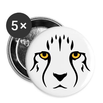 Jeune guépard - Lot de 5 grands badges (56 mm) - blanc - Devant