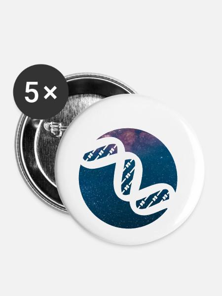 Weltall DNA - Buttons groß 56 mm (5er Pack) - Weiß