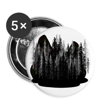 Dark Fantasy Natur Gruselig Wildnis Wald Karpaten - Buttons groß 56 mm (5er Pack) - Weiß - Vorne