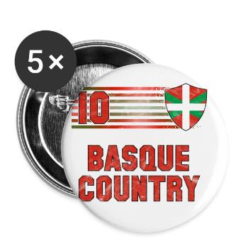 Baskenland Fußball Mannschaft - Buttons groß 56 mm (5er Pack) - Weiß - Vorne