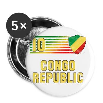 Équipe de République du Congo de football - Lot de 5 grands badges (56 mm) - blanc - Devant