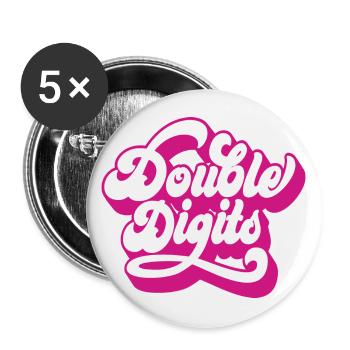 Cadeau de 10e anniversaire, 10 ans, pour garçons et filles - Lot de 5 grands badges (56 mm) - blanc - Devant