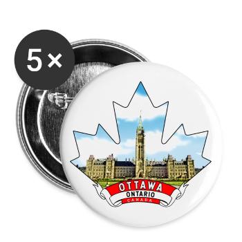 Ottawa, Ontario Canada Maple Leaf - Buttons large 2.2''/56 mm (5-pack) - white - Front