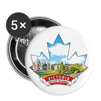 Victoria, British Columbia Kanada Maple Leaf - Buttons groß 56 mm (5er Pack) - Weiß - Vorne
