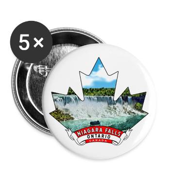 Niagara Falls, Ontario Canada Maple Leaf - Buttons large 2.2''/56 mm (5-pack) - white - Front