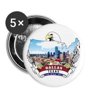 Dallas, Texas USA Bald Eagle - Buttons large 2.2''/56 mm (5-pack) - white - Front