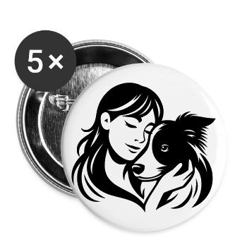 Border Collie Mom - dogmom vector design - Buttons large 2.2''/56 mm (5-pack) - white - Front