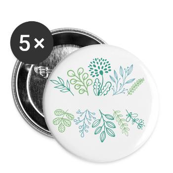 no rain no flowers - Buttons groß 56 mm (5er Pack) - Weiß - Vorne