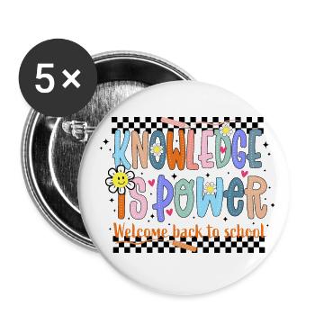 Back to School - Buttons large 2.2''/56 mm (5-pack) - white - Front