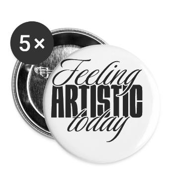 Feeling artistic today - Buttons groß 56 mm (5er Pack) - Weiß - Vorne