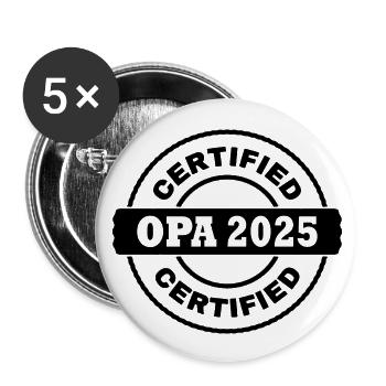 Opa 2025 - Buttons groß 56 mm (5er Pack) - Weiß - Vorne