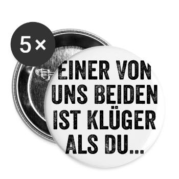 One of us is smarter than you sarcasm - Buttons large 2.2''/56 mm (5-pack) - white - Front
