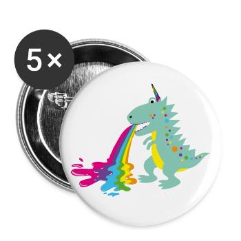 dinohorn, dino, einhorn, Dinosaurier - Buttons groß 56 mm (5er Pack) - Weiß - Vorne