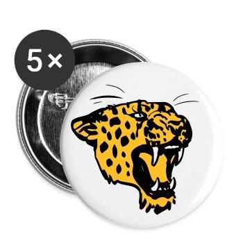 Léopard Rugissant par Cheerful Madness!! - Lot de 5 grands badges (56 mm) - blanc - Devant