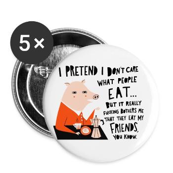 Freunde - Buttons groß 56 mm (5er Pack) - Weiß - Vorne