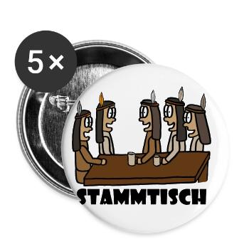 Table de base noir - Lot de 5 grands badges (56 mm) - blanc - Devant