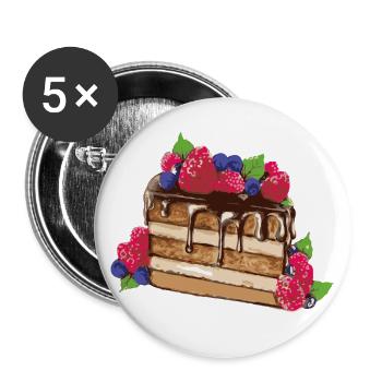 cake graffiti, pink, graffiti, painting, cake - Buttons large 2.2''/56 mm (5-pack) - white - Front