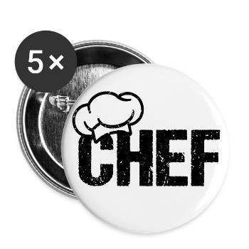 CHEF Chef's Hat - Buttons large 2.2''/56 mm (5-pack) - white - Front