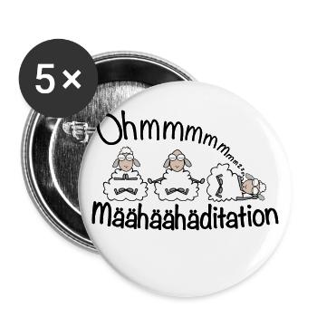 Meditation - Määhditation - Buttons groß 56 mm (5er Pack) - Weiß - Vorne