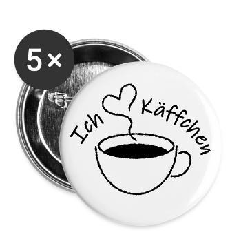Ich liebe Käffchen - Buttons groß 56 mm (5er Pack) - Weiß - Vorne