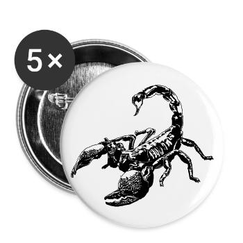 Coole Skorpion-Insektenskizze Grafik Skorpion-Liebhaber - Buttons groß 56 mm (5er Pack) - Weiß - Vorne
