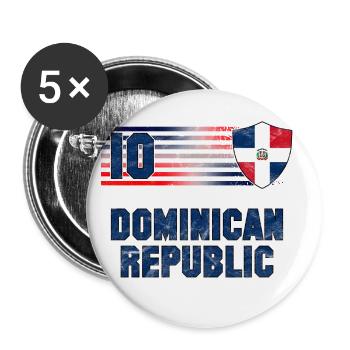 Dominikanische Republik Fußball Mannschaft - Buttons groß 56 mm (5er Pack) - Weiß - Vorne
