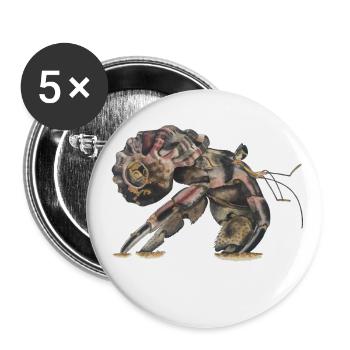 Bernard-l’ermite Sp - Lot de 5 grands badges (56 mm) - blanc - Devant