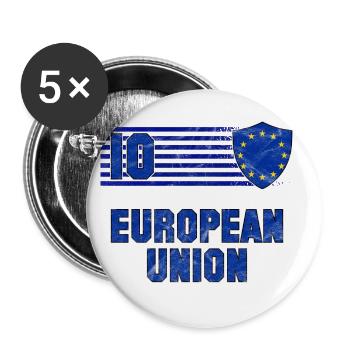 Équipe de football de l’Union européenne - Lot de 5 grands badges (56 mm) - blanc - Devant