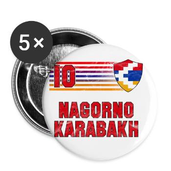 Équipe du Haut-Karabagh de football - Lot de 5 grands badges (56 mm) - blanc - Devant