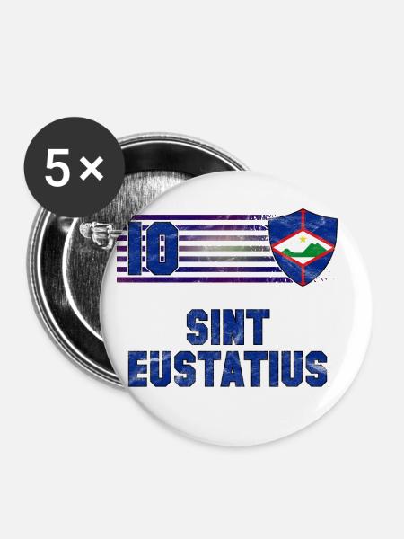Sint Eustatius Fußball Mannschaft - Buttons groß 56 mm (5er Pack) - Weiß
