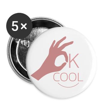 ok cool - Buttons groß 56 mm (5er Pack) - Weiß - Vorne