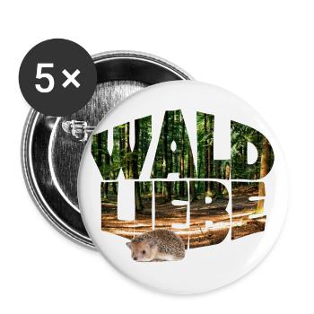 wald 20 waldliebe mit igel - Buttons groß 56 mm (5er Pack) - Weiß - Vorne
