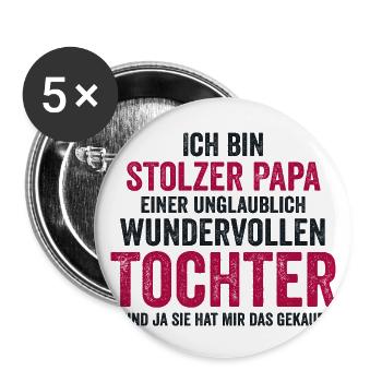 Dad Father Father's Day Daughter - Buttons large 2.2''/56 mm (5-pack) - white - Front