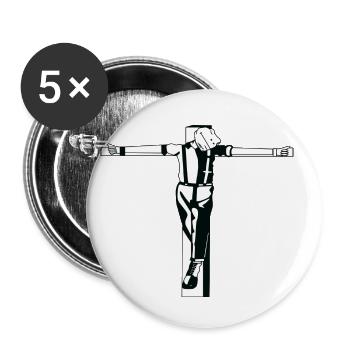 gekreuzigter Pedro - Buttons groß 56 mm (5er Pack) - Weiß - Vorne