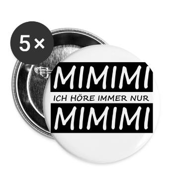 Lustiger Spruch MIMIMI - Buttons groß 56 mm (5er Pack) - Weiß - Vorne