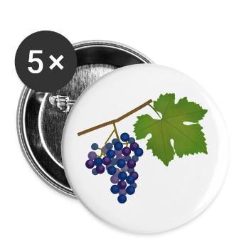 Grape, vine, autumn - Buttons large 2.2''/56 mm (5-pack) - white - Front