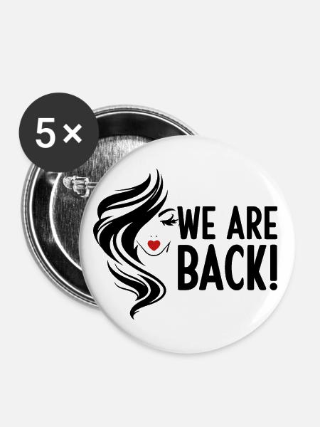 FRISEUR FRISÖR - Buttons groß 56 mm (5er Pack) - Weiß