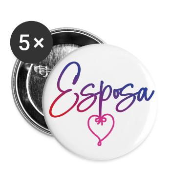 Esposa Cute Wife To Be Bride Couple Wedding Gift - Buttons large 2.2''/56 mm (5-pack) - white - Front