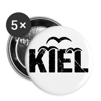Mouette de Kiel Ville hanséatique de Kiel - Lot de 5 grands badges (56 mm) - blanc - Devant