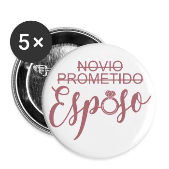 Esposo Husband To Be Groom Married Men Wedding - Buttons large 2.2''/56 mm (5-pack) - white - Front
