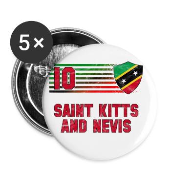 St. Kitts und Nevis Fußball Mannschaft - Buttons groß 56 mm (5er Pack) - Weiß - Vorne