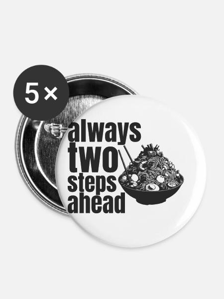 always two steps ahead - Buttons groß 56 mm (5er Pack) - Weiß