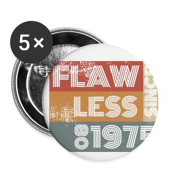 50th Birthday Flawless since 08/1975 - Buttons large 2.2''/56 mm (5-pack) - white - Front