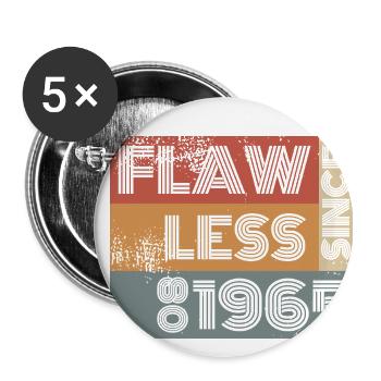 60ème Anniversaire Sans défaut depuis 08/1965 - Lot de 5 grands badges (56 mm) - blanc - Devant