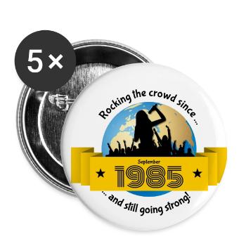 40. Geburtstag Fait vibrer la foule depuis 09/1985 - Lot de 5 grands badges (56 mm) - blanc - Devant