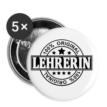 lehrerin - Buttons groß 56 mm (5er Pack) - Weiß - Vorne