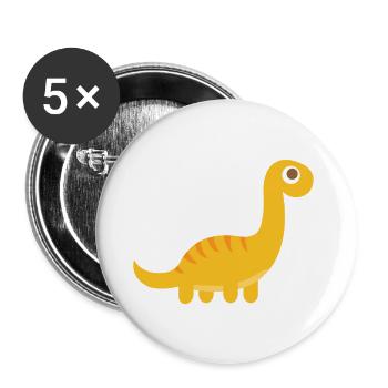 Süßer Brachiosaurus Dinosaurier - Buttons groß 56 mm (5er Pack) - Weiß - Vorne