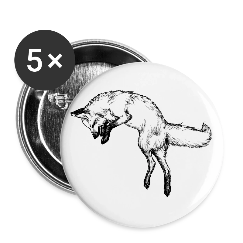 Fuchs, Rotfuchs - Buttons gro&szlig; 56 mm (5er Pack)