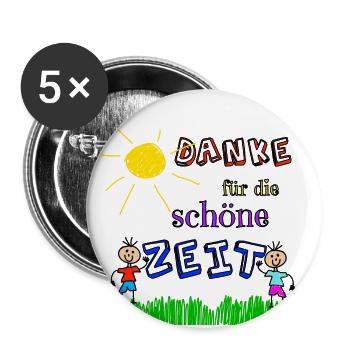 Danke für die schöne Zeit - Buttons groß 56 mm (5er Pack) - Weiß - Vorne